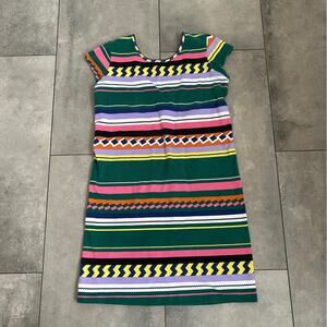 Monrow multi scoop back body con mini dress green pink yellow M